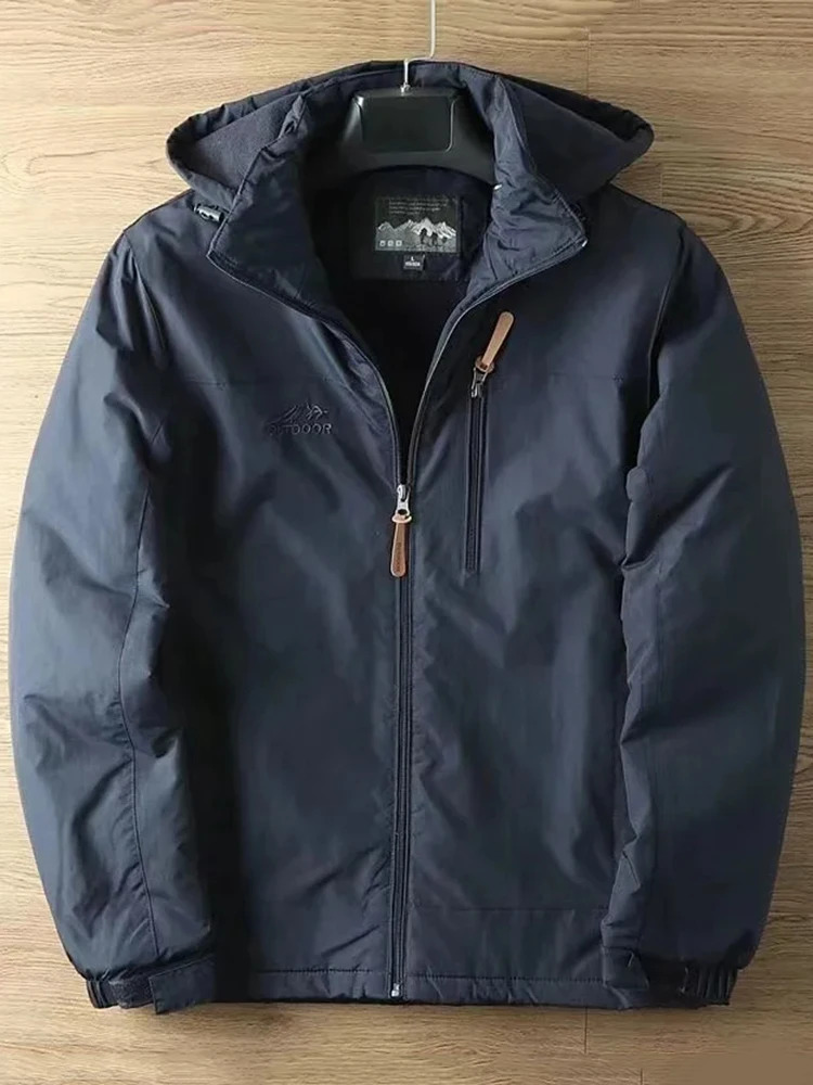 Casual Warm Tactical Large Size Jacket Autumn And Winter Padded And Thickened Outdoor Punching Jacket Solid Colour Mens 251017