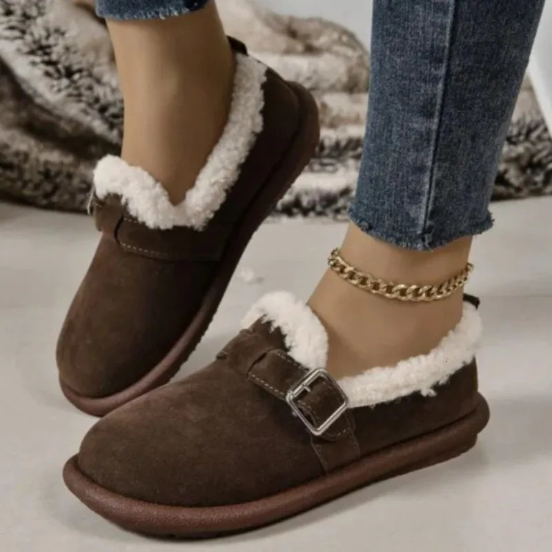 Plus Size 3543 Autumn Winter Women Shoes Casual Flat Plush Warm Comfortable Soft Loafers Slip on Cotton Shoes Zapatos De Mujer 251013