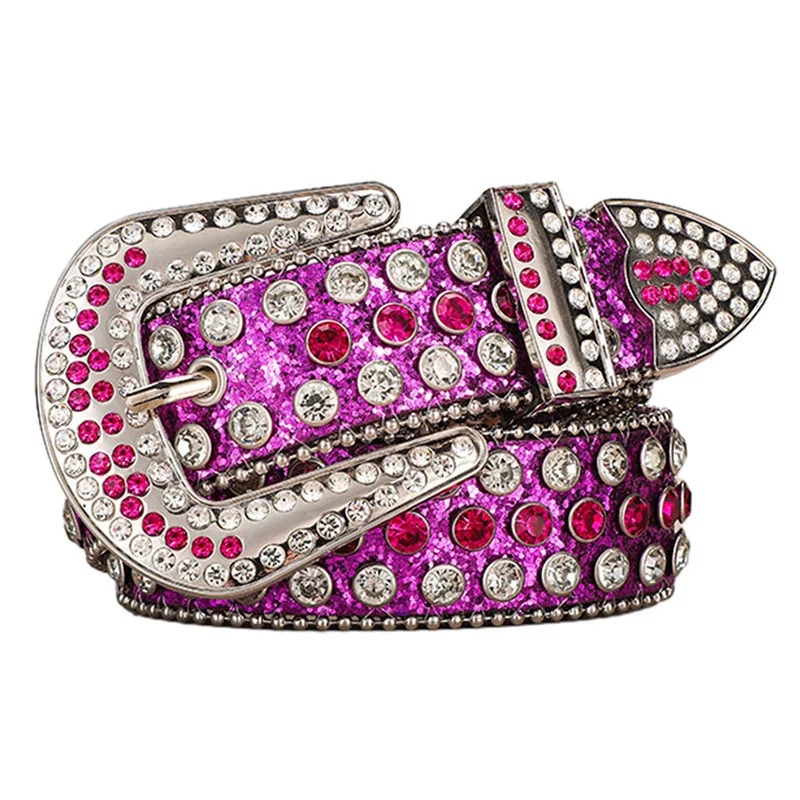 men fashion diamond studded belts soft leather rhinestone belt punk hip hop dress waistband trend strapon 251010