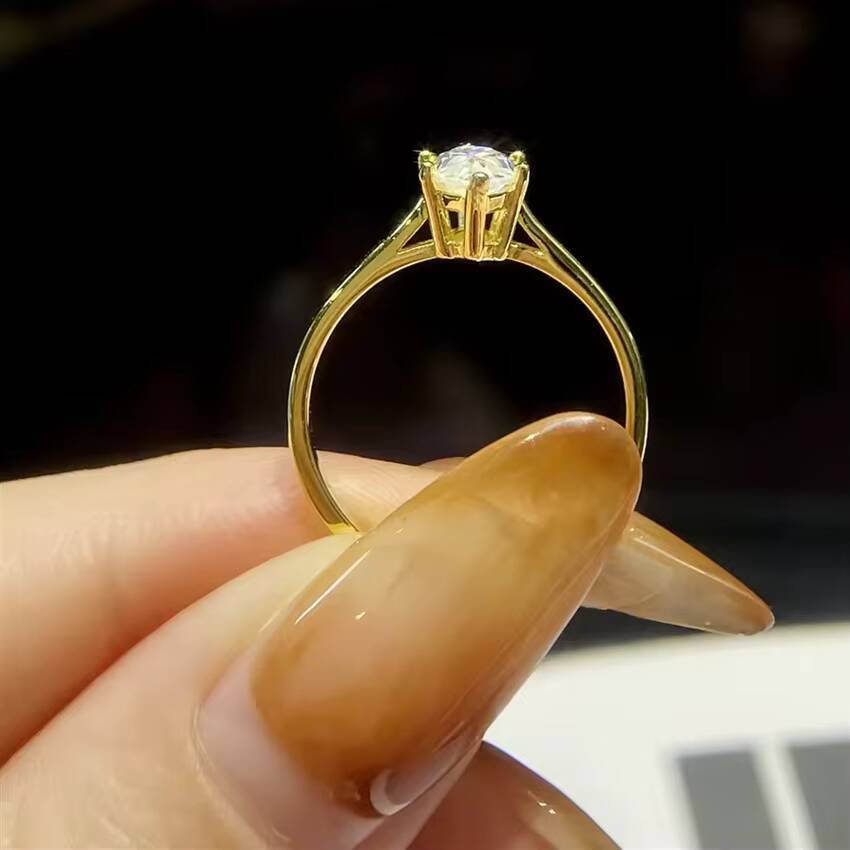 Speedin Luxury Custom Fine Jewelry 15ct DEF VVS VS 14K Yellow Gold Marquise Cut Lab Diamond Wedding Ring
