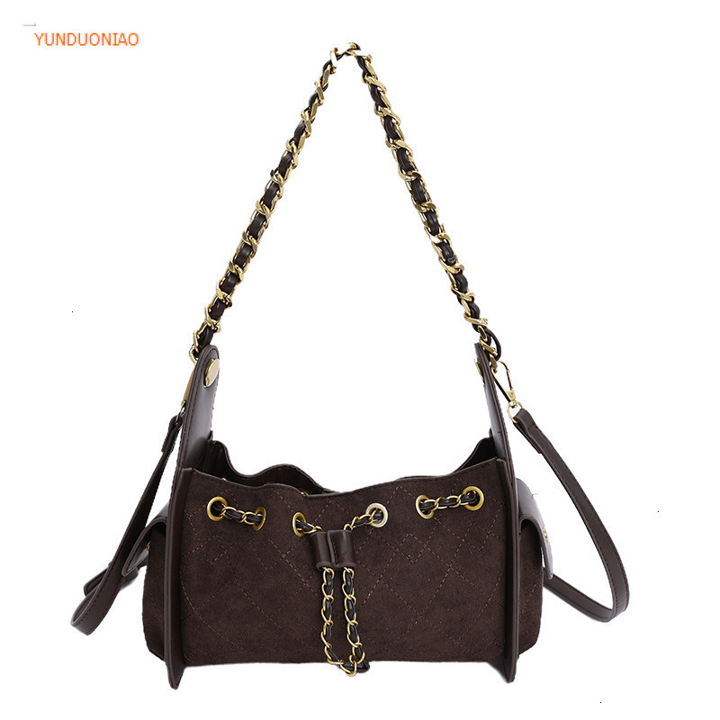 New minimalist style designer bag with suede texture luxury handbag underarm bag new fashionable women's crossbody bag