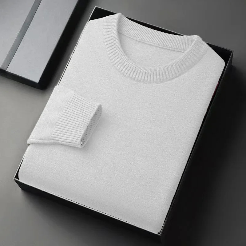 Mens Dress Crew Neck Sweater Slim Fit Lightweight Sweatshirts Knitted Pullover Streetwear Casual Fashion Long Sleeve Sweater 251017