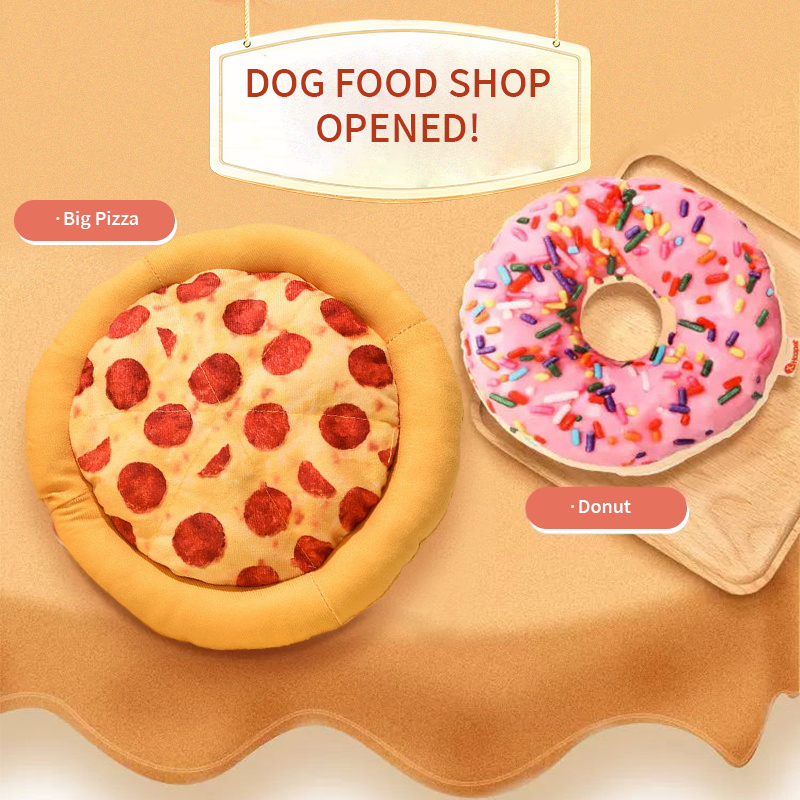 Dog Toy Sounding Pizza Ringing Paper Plush Pet Chai Dog Golden Hair Cute Companion Training corgi Molar
