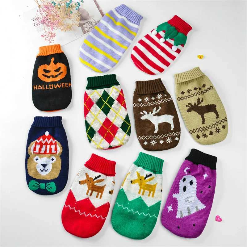 Christmas Elk Puppy Dog Clothes Pullover Winter Warm Pet Sweater for Small Dogs Dachshund Chihuahua Costume mascotas ClothingW251017