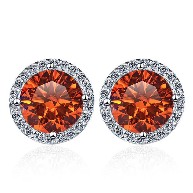 2025 New 925 Sterling Silver Earrings 1 Carat Moissanite FourProng Round Stud Earrings Hot Sale