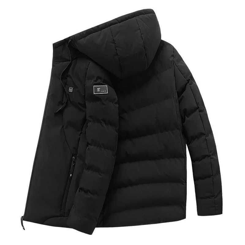 Electric Heated Jackets Outdoor Vest Coat USB Long Sleeves Electric Heating Hooded Jackets Warm Winter CoatThermal Clothing H251017