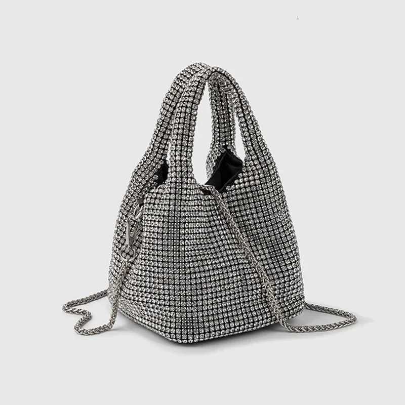 2024 New Fashionable Womens Evening Bag With Embroidered Chain And Rhinestones Handbag Shoulder Crossbody Bucket Bag Z251017