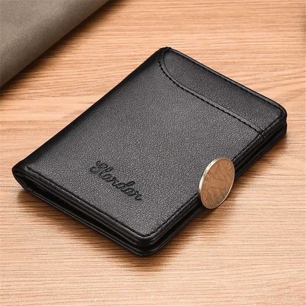 Fashion Thin Wallet Credit Card CoffeeBlack Men Wallet Bifold Money Clip Male Business ID Card Holder Short PU Leather PursesW251017