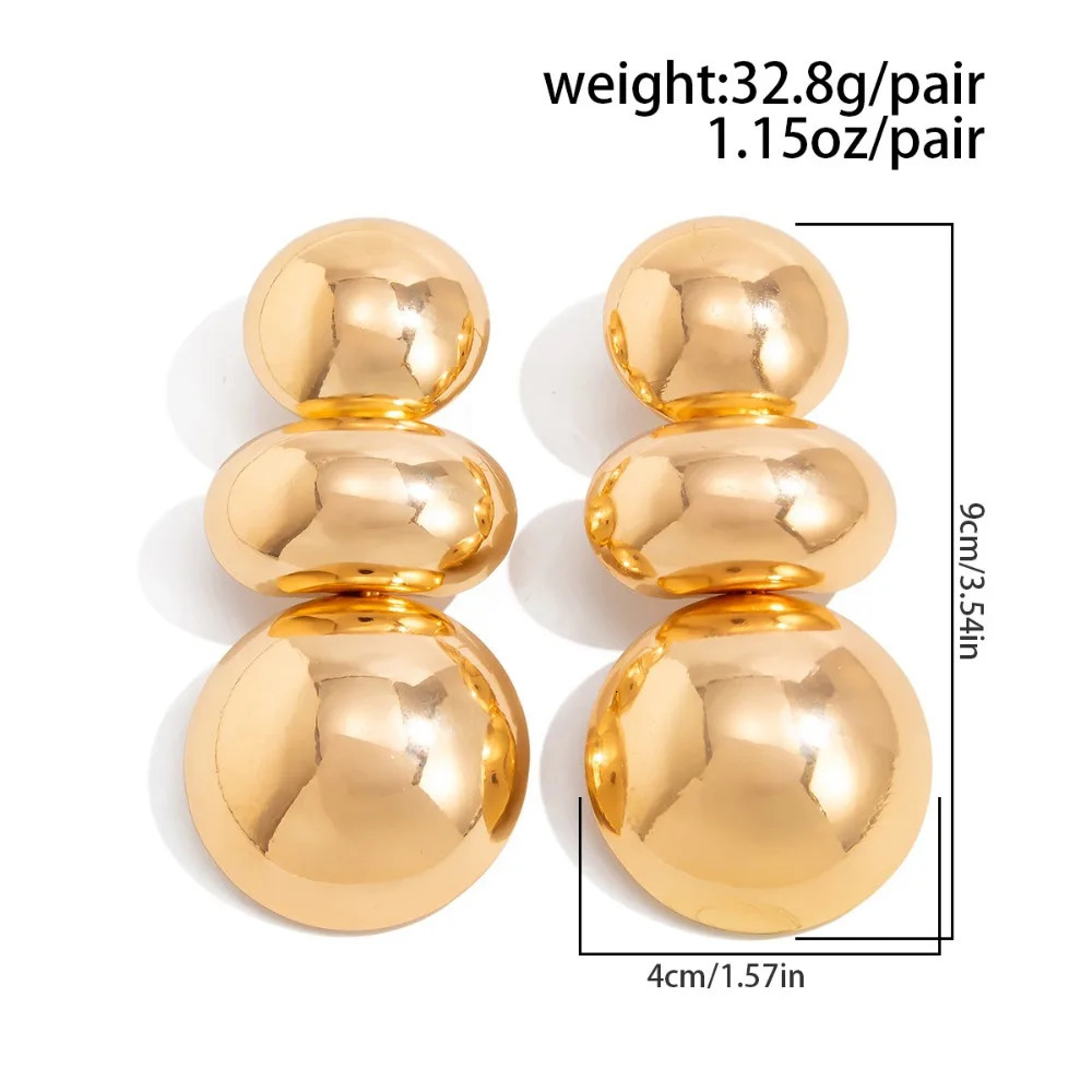 Retro Exaggerated Geometric Round Earrings for Women European American Style Large Earrings Party Travel Jewelry Gift 251016