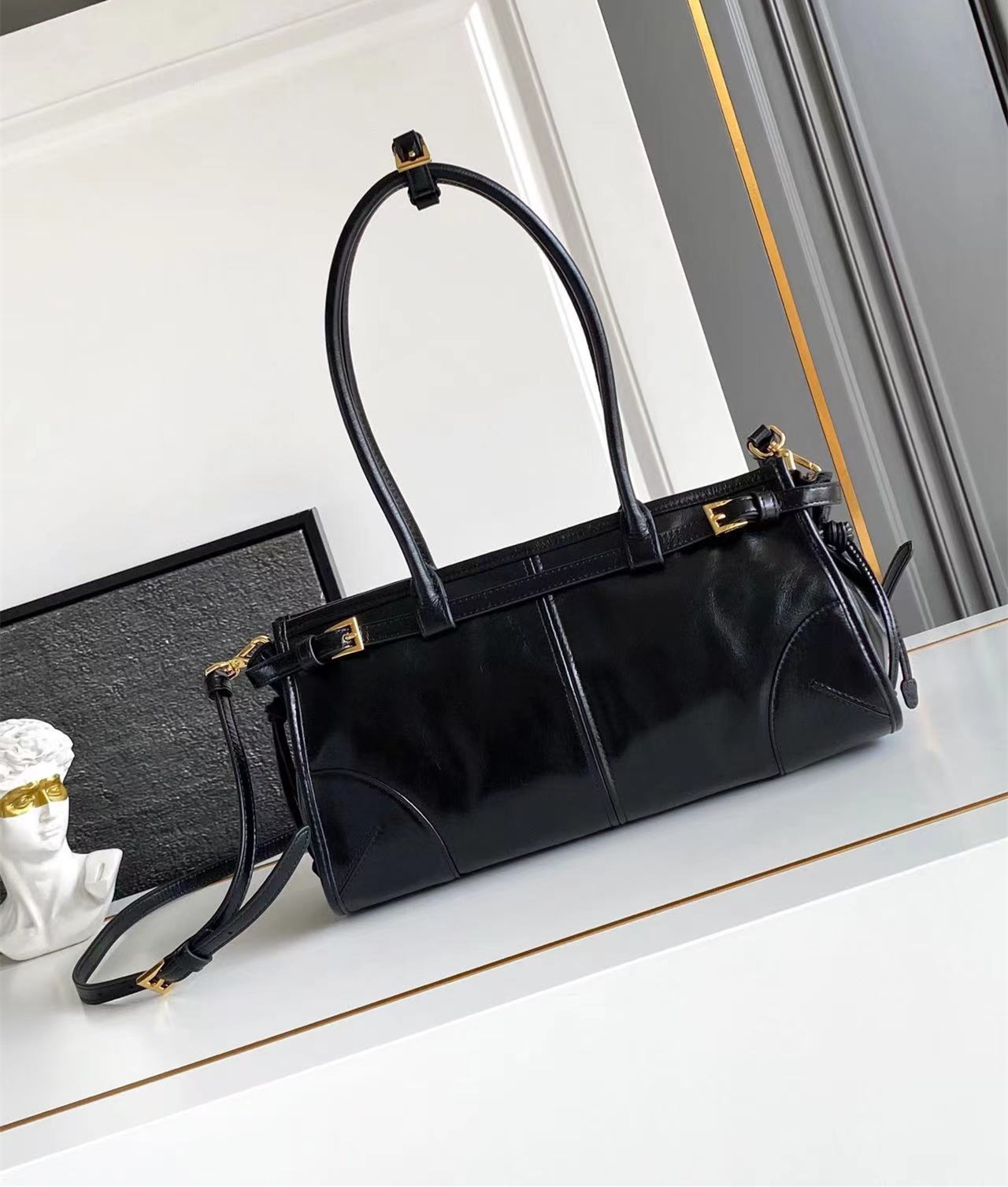 10A designer bags waxed leather hand-held crossbody bag Womens Genuine Leather Handbag Fashion Purse Clutch Crossbody Shoulder Strap Box Bag