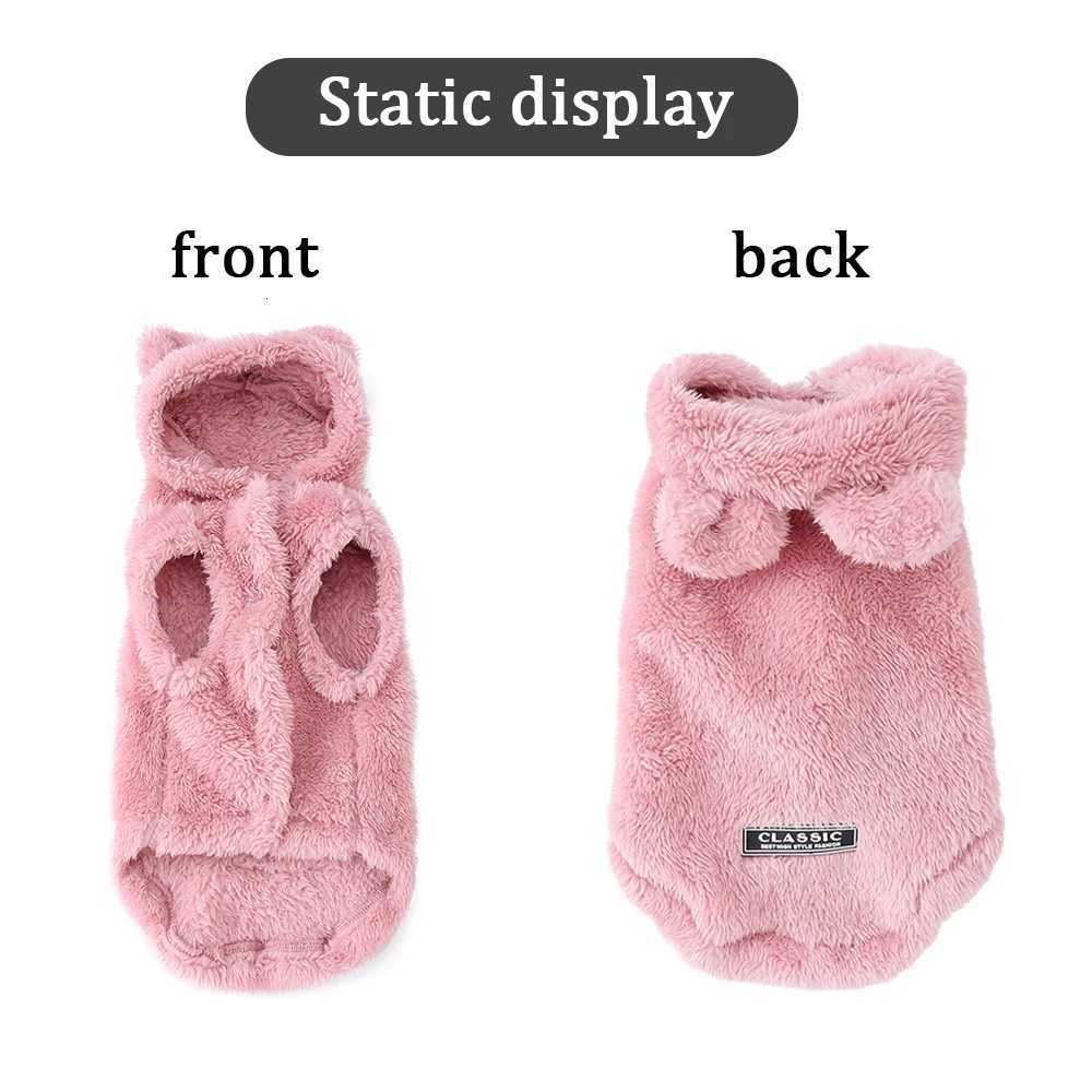 Soft Pet Hooded Jacket Sweater Winter Warm Fleece Puppy Clothes For Small Dogs Cats Cozy Cute Ear Chihuahua Yorkshire CostumesW251017