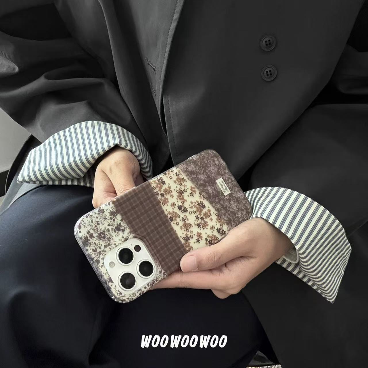 ins autumn and winter style pattern small floral patchwork compatible with iPhone 17 Pro Max Apple 16 phone case 15