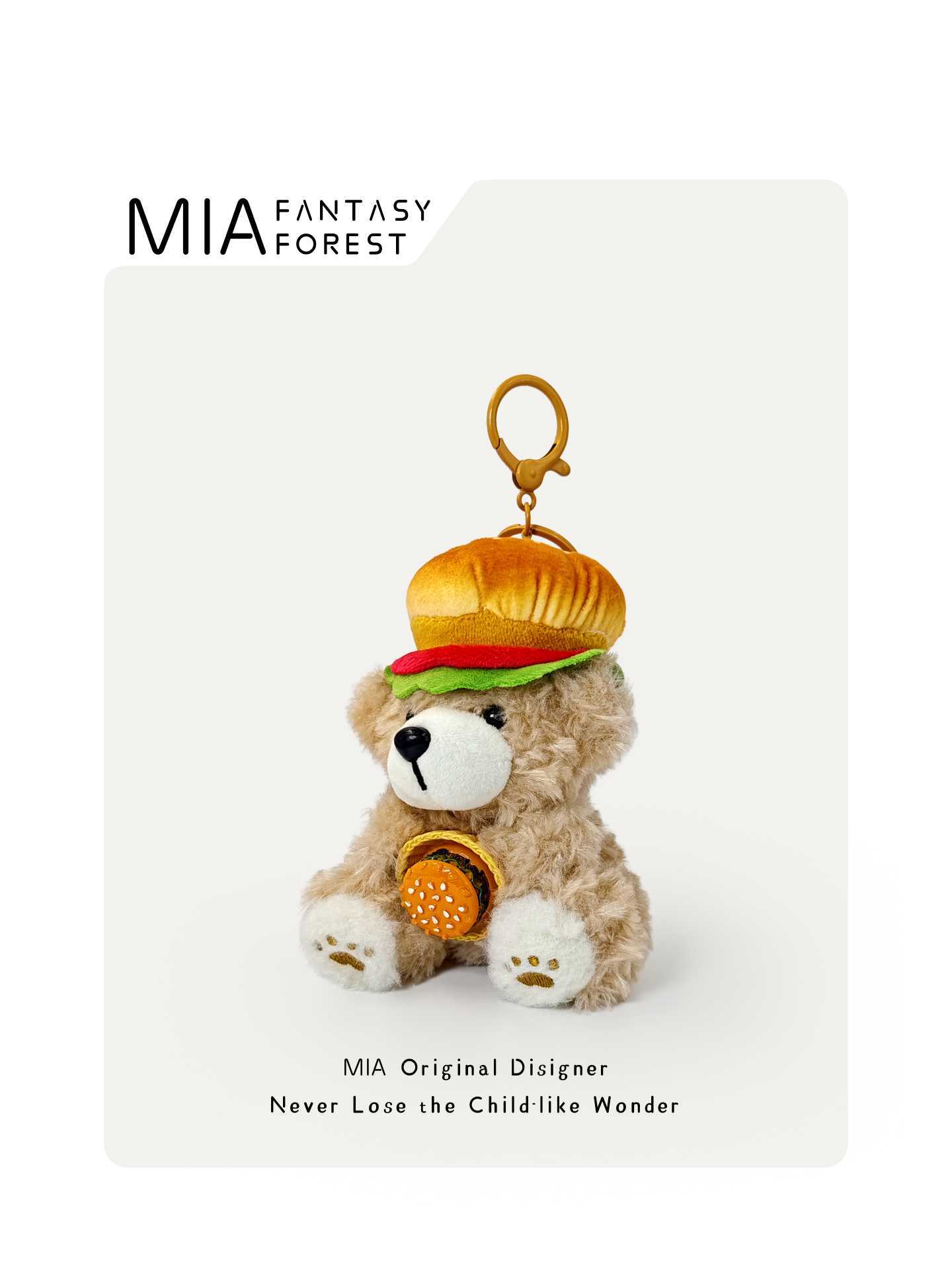 Hamburger Cookie Bear Plush Toy Backpack Pendant Keychain Christmas Eve Special Gift for Giving J251017