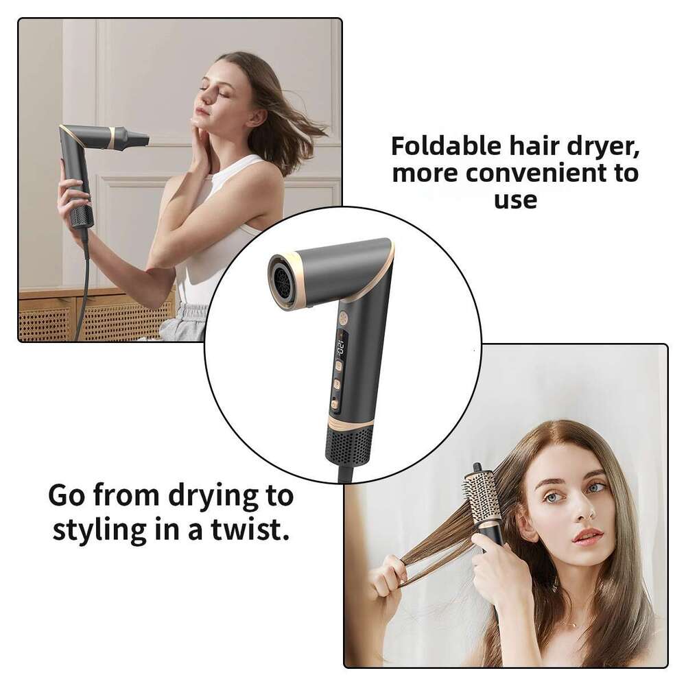 High-Speed All-In-One Set Foldable Multi-Function Head Replacement Comb Negative Ion Hair Dryer