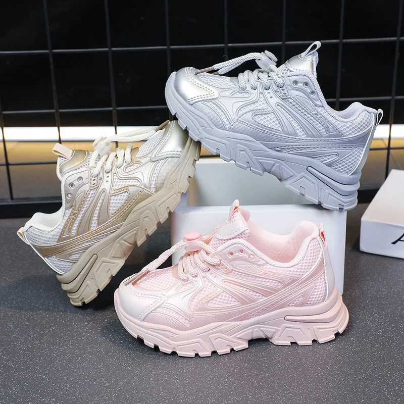Size 2637 Girls Pink Platform Sneakers Kids Chunky Sole Chidlrens Mesh Sports Shoes Boys Toddler Unisex Casual ShoesT251017