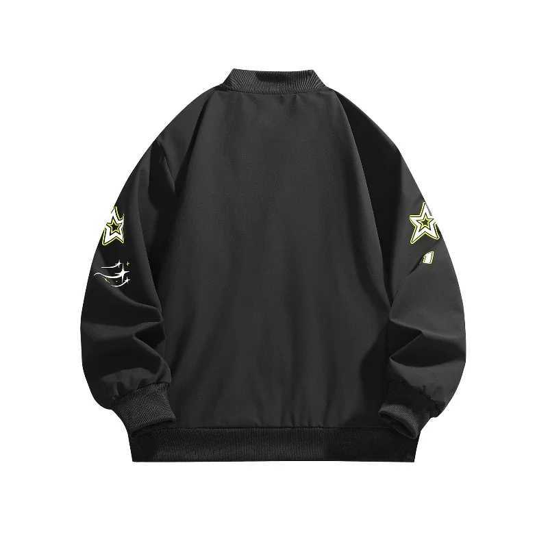 New Baseball Outwear Mens Letter Printed Baseball Jacket American High Street Trendy Oversized Stand Collar Jacket Mens Jackets J251017