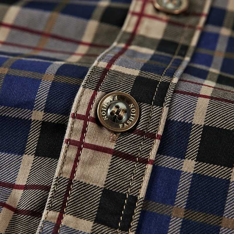 Mens Plaid 100 Cotton Military Shirts Spring Autumn Casual Long Sleeve Shirt Camisa Masculina Flannel Business Dress Shirt Men J251017