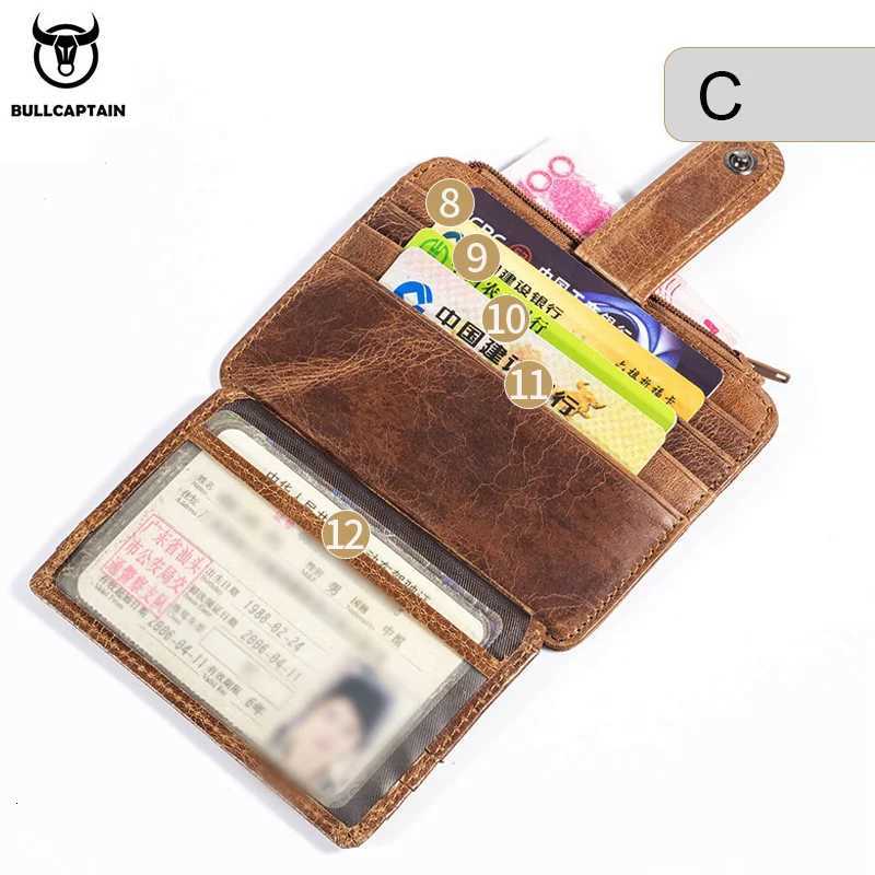 BULLCAPTAIN RFID Blocking Leather Wallet Credit Card ID Card Holder Wallet Money Case For Men And Women 2020 Fashion Retro BagW251017