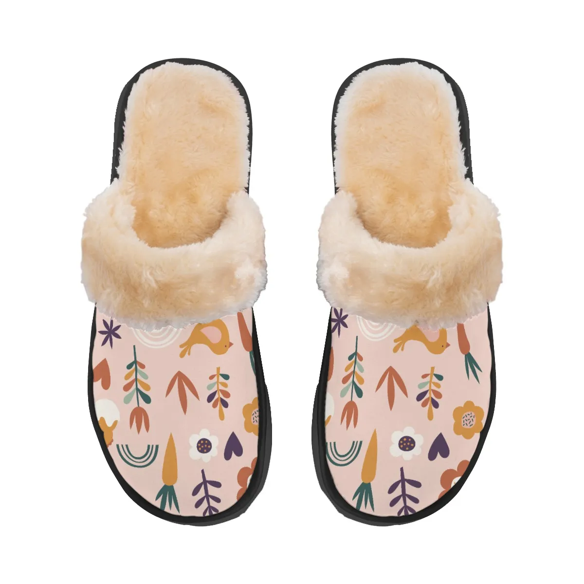 DHgatepod Men's Plush Slippers - Cozy Non-Slip Indoor House Shoes for Fall & Winter