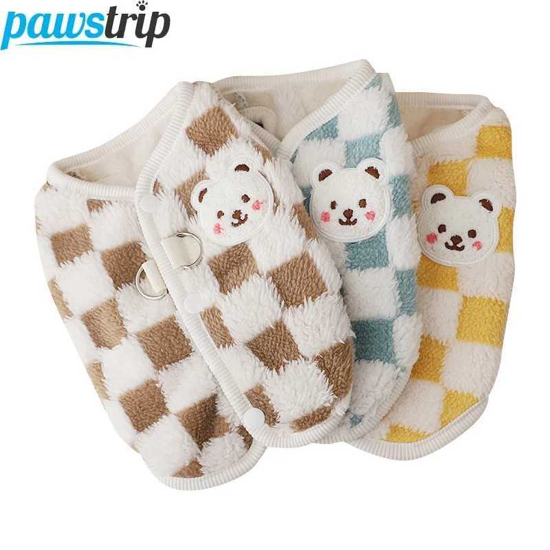 Winter Warm Pet Dog Coat Plaid Dog Clothes with Dring Plush Pet Jacket for Small Medium Dogs Chihuahua Yorkie CostumeW251017