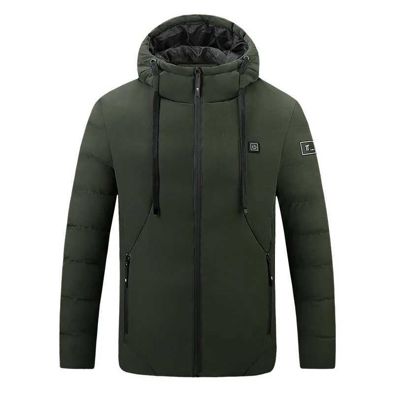 Electric Heated Jackets Outdoor Vest Coat USB Long Sleeves Electric Heating Hooded Jackets Warm Winter CoatThermal Clothing H251017