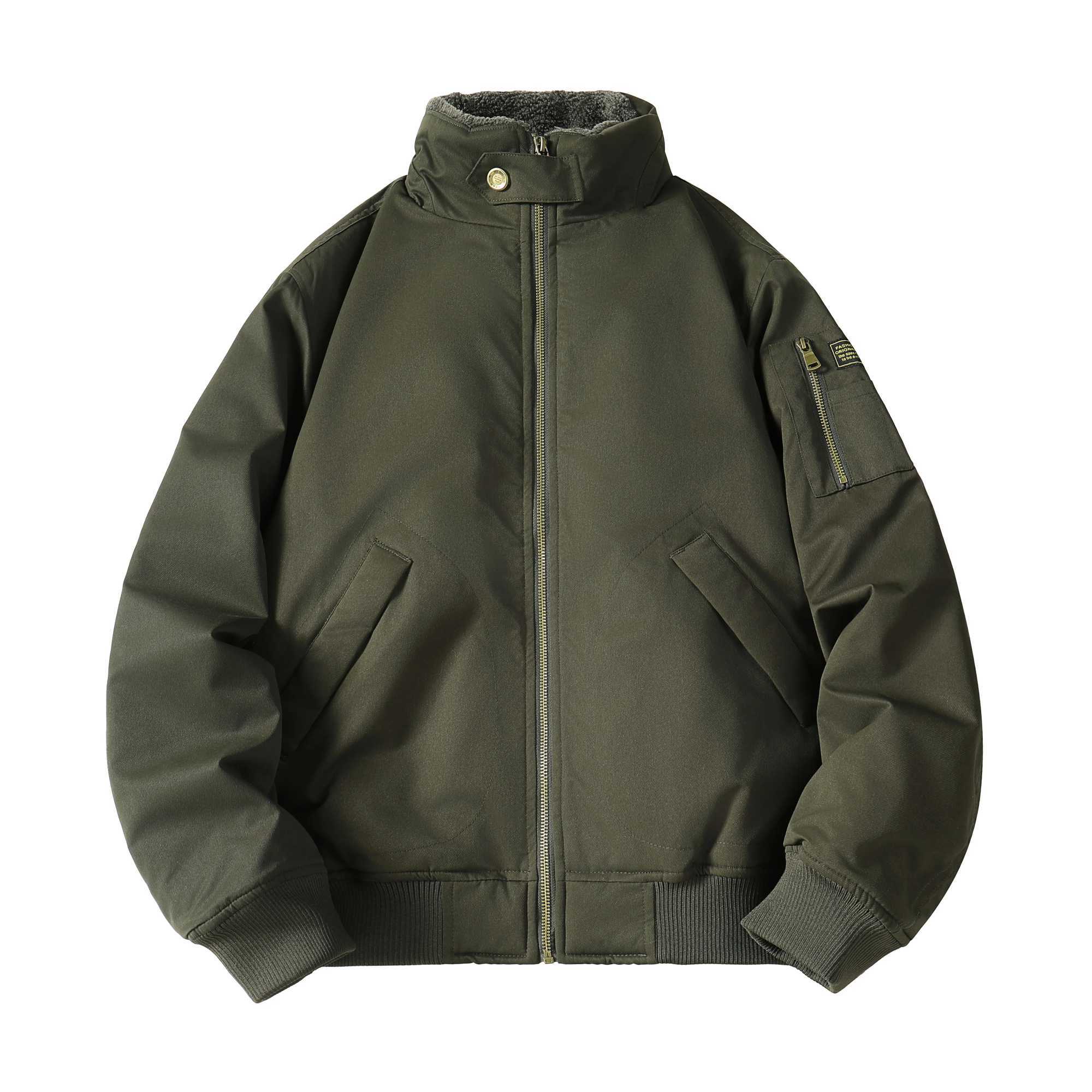 Mens New Autumn Winter Cotton Jacket Versatile Casual Stylish Windproof Warm Stand Collar Outerwear J251017