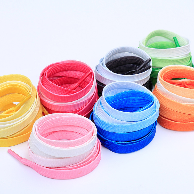 Fashionable and high quality Flat Colorful Fashion Sneakers Shoelaces Rainbow Shoe Laces