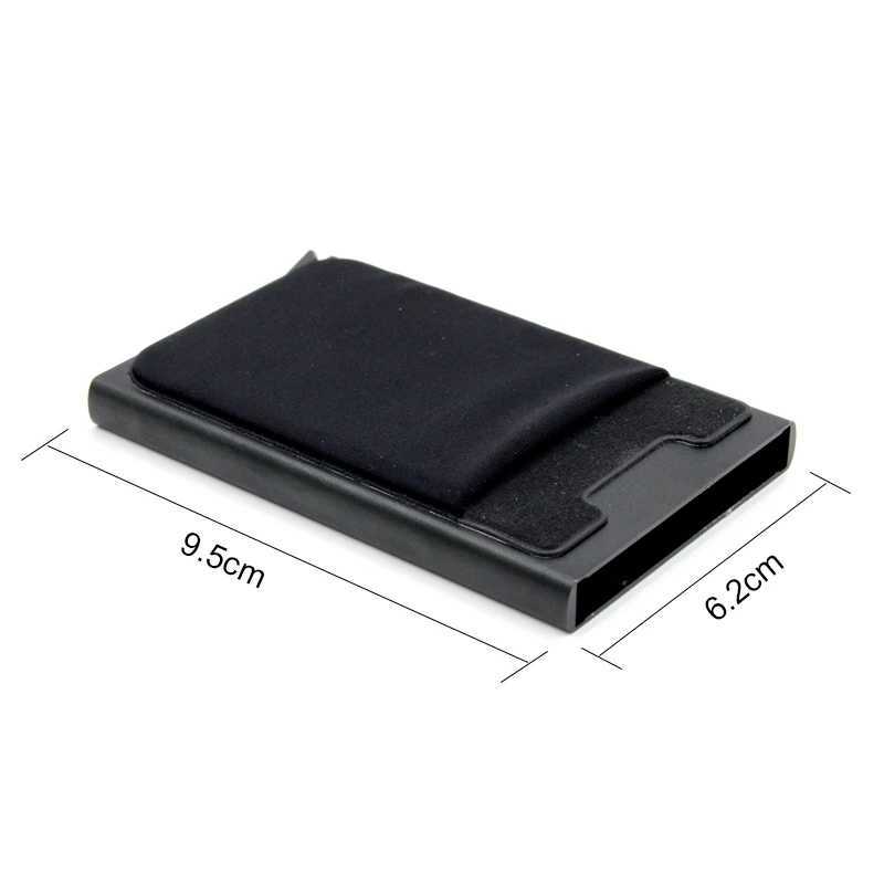 Thin Aluminum Credit Card Case Wallet With Elasticity Back Pouch Automatic Pop Up ID Credit Card Holder Slim RFID WalletW251017