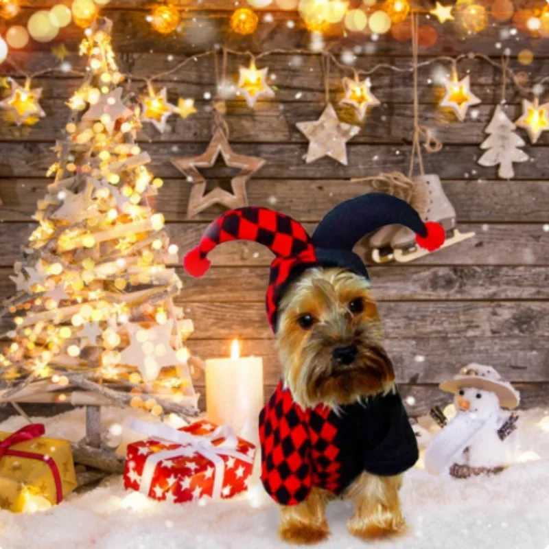 Halloween pet clothing Funny Cute Clown hooded sweater Winter warm thickened role play Christmas party dog cat coatW251017