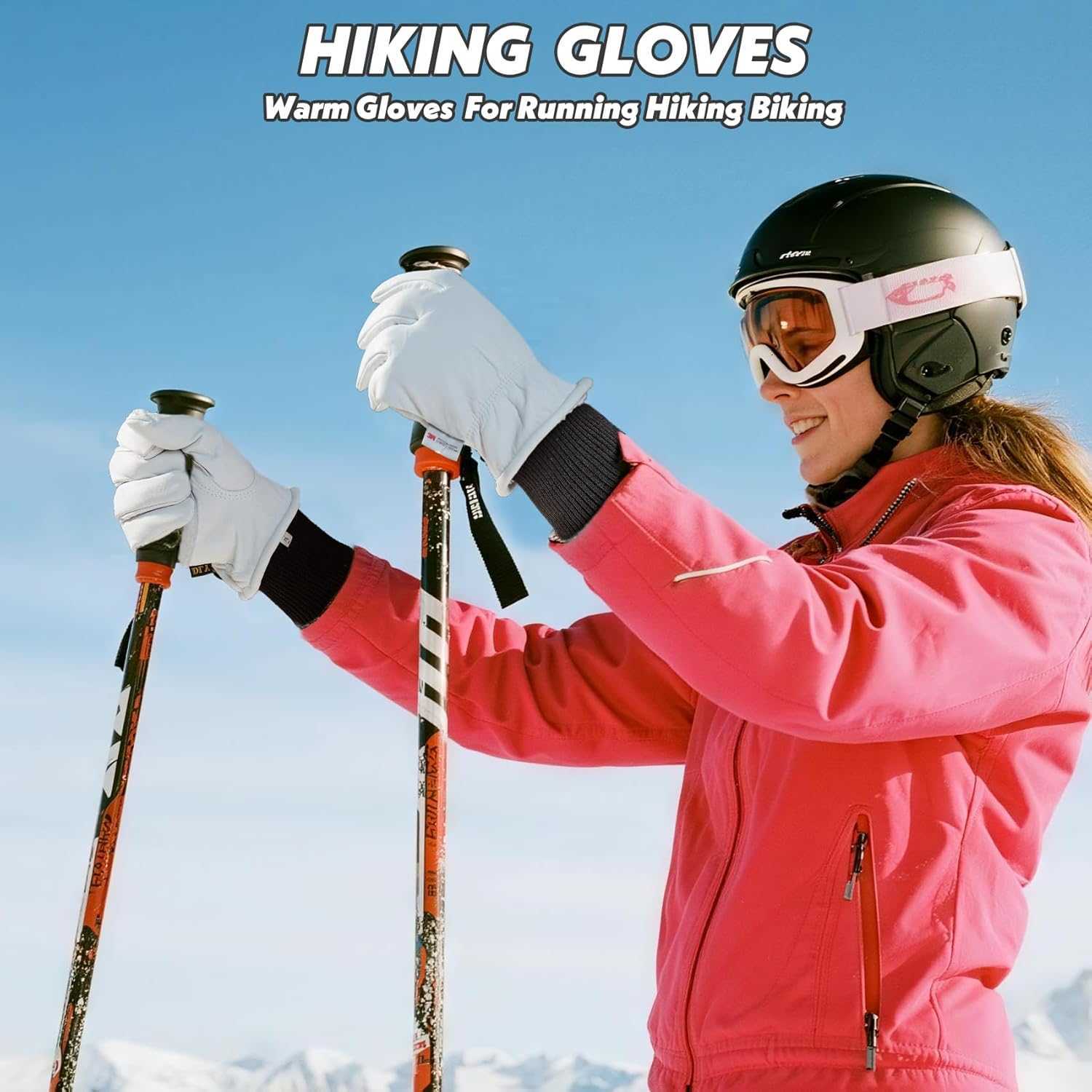 Winter Gloves Women WaterResistant Insulated Puncture and Abrasion Resistant Cowhide Leather with Warm Thinsulate Lining for Cold Weather Small White 