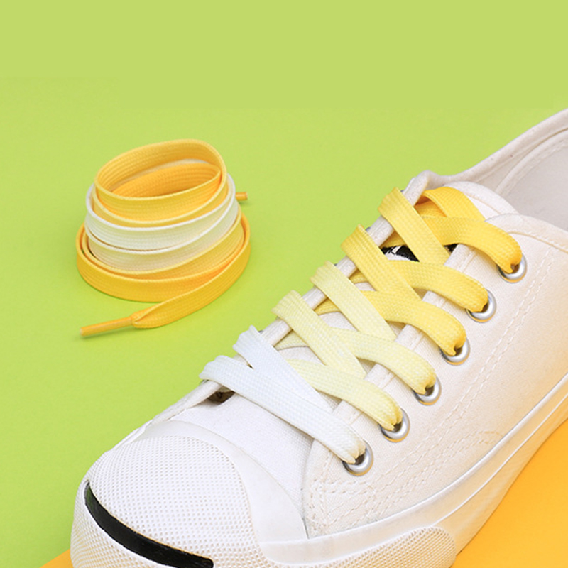 Fashionable and high quality Flat Colorful Fashion Sneakers Shoelaces Rainbow Shoe Laces