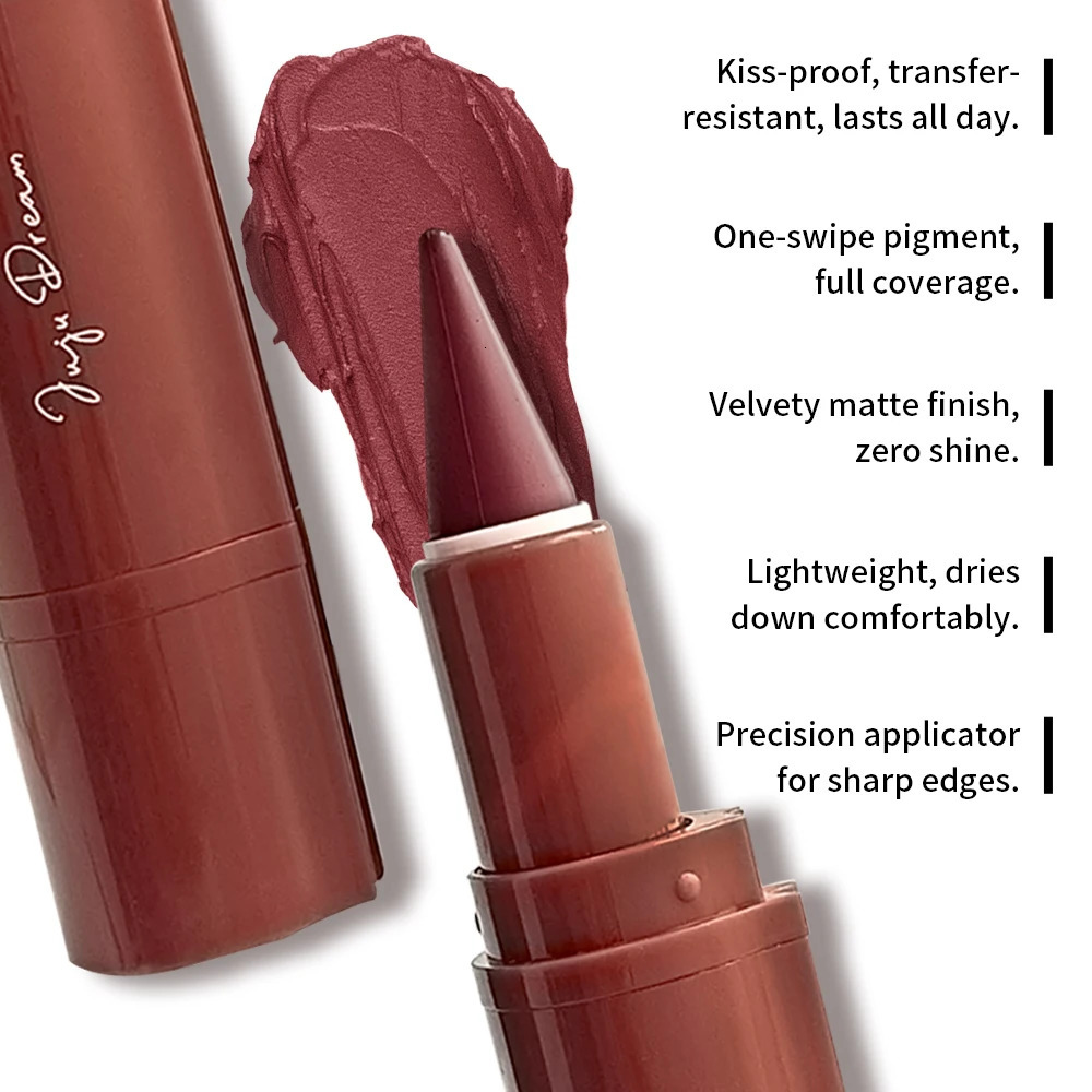 6color conical gradient lip liner pen matte black brown velvet lipstick waterproof and nongreasy blush and lip color pen 251014
