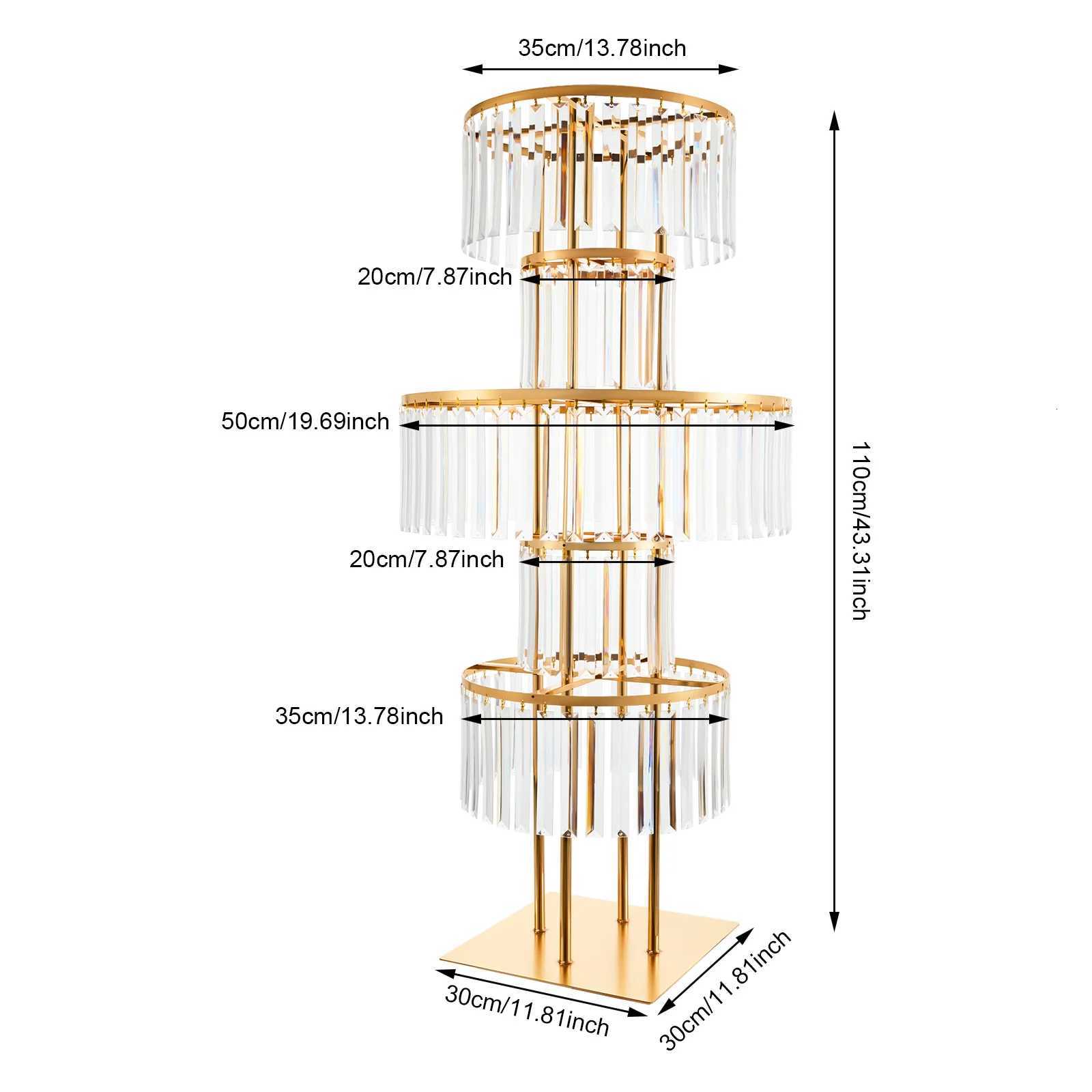 5 Tiers Gold Wedding Centerpieces Flower Stand Vase Centerpiece Acrylic Flower Stand with Hanging Acrylic C251017