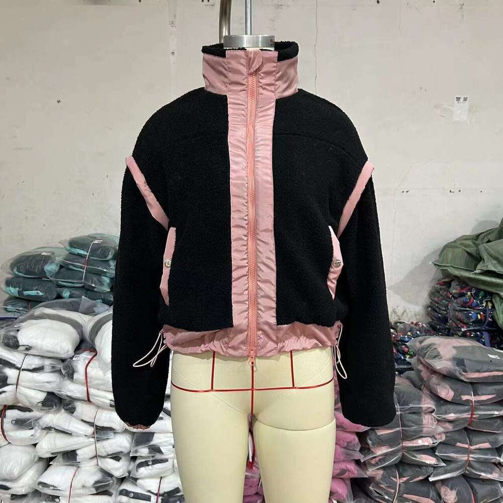 New Product Stand Collar Autumn Winter Fashion Outdoor Lamb Wool Cardigan Zipper Jacket B5