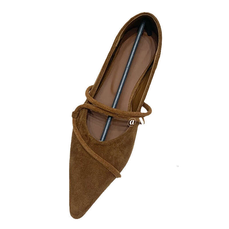 Leopard Print Suede Mary Jane Granny Shoes - 2025 New Style Women's Designer Shoe, Pointed Toe Shallow Mouth with One Strap & Wearable Hidden Wed