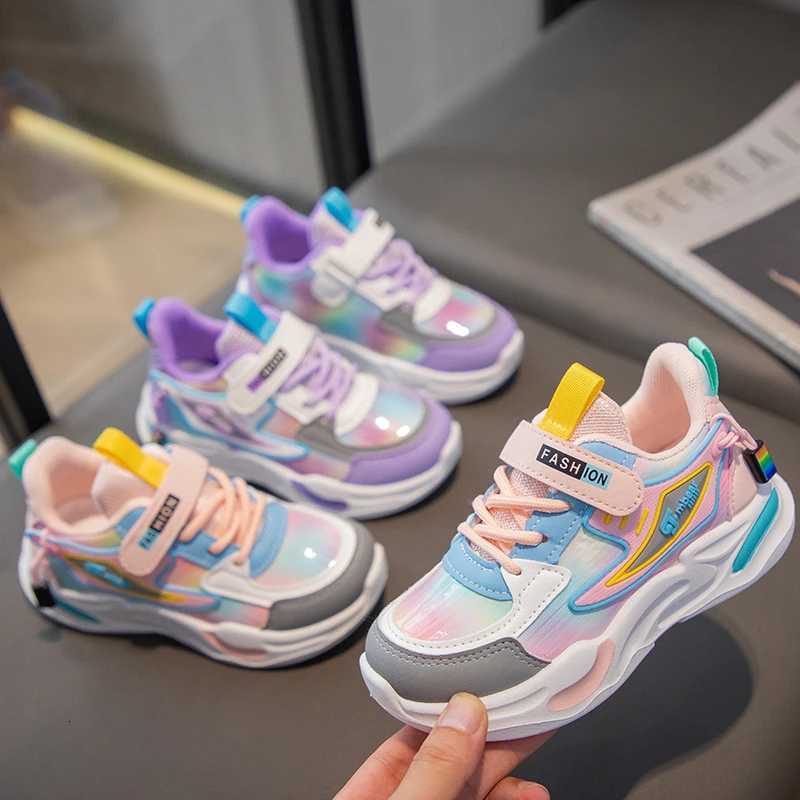 2025 Spring Autumn New Dad Shoes for Girls Breathable Soft Bottom Casual Sneakers for Kids Leather Surface Running Kids ShoesT251017