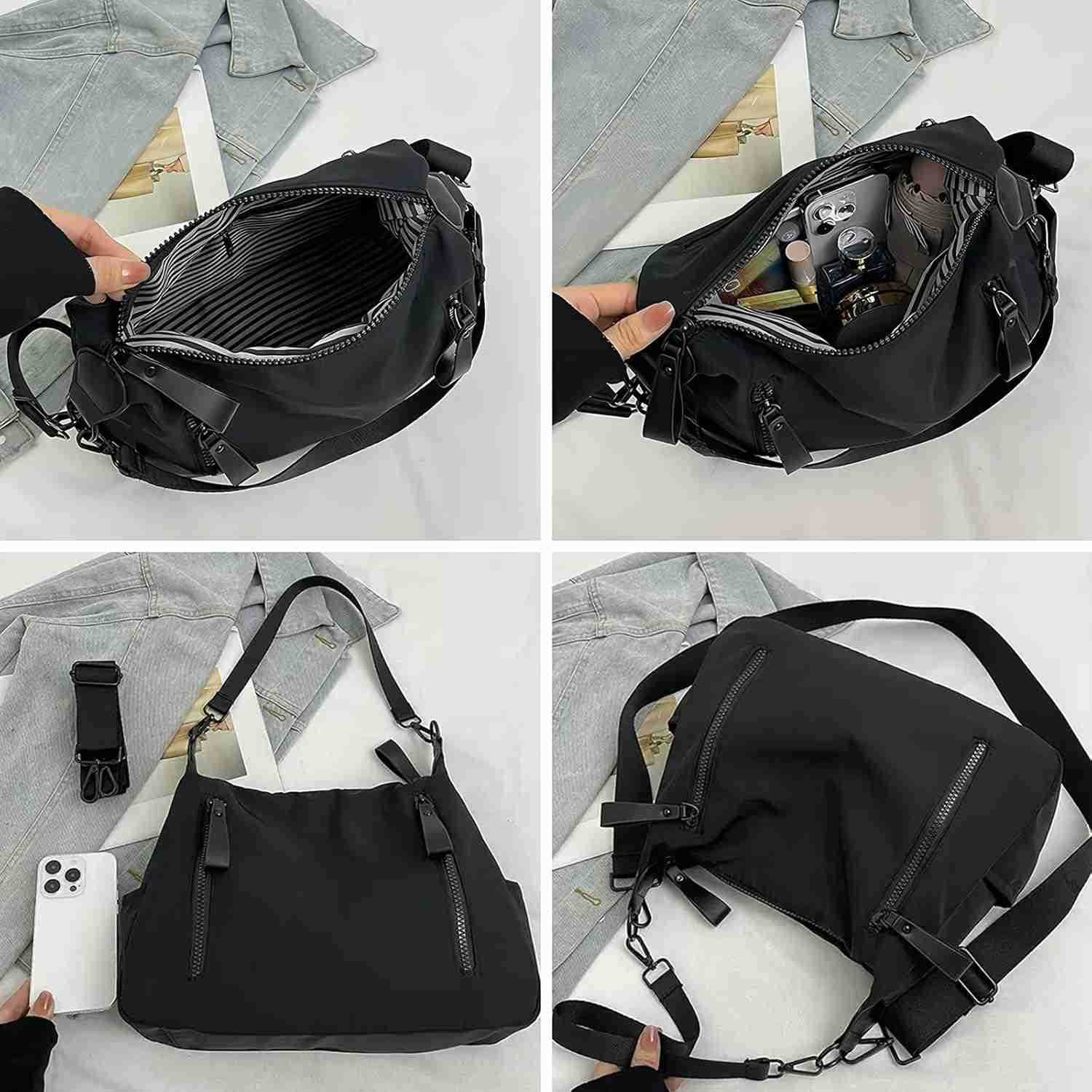 Hobo Bag for Women Top Handle SaTChel Purse Crossbody Bag Nylon Shoulder bag Bucket Handbag Purse for Women Medium Z251017