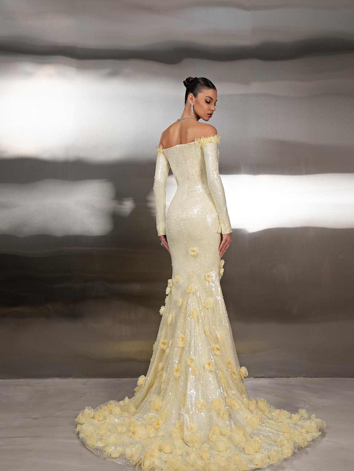 Gorgeous Evening Dresses Mermaid Off Shoulder 3D Flowers Formal Occasion Backless Prom Gowns Party Dresses Custom Made Vestidos de noche