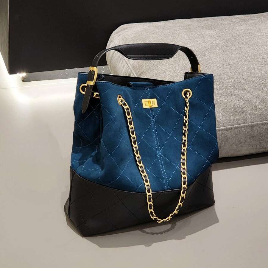 Xiaoxiang Feng Style Bucket High-Quality Texture Diamond Chain Underarm Large Capacity Single Shoulder Crossbody Bag For Women