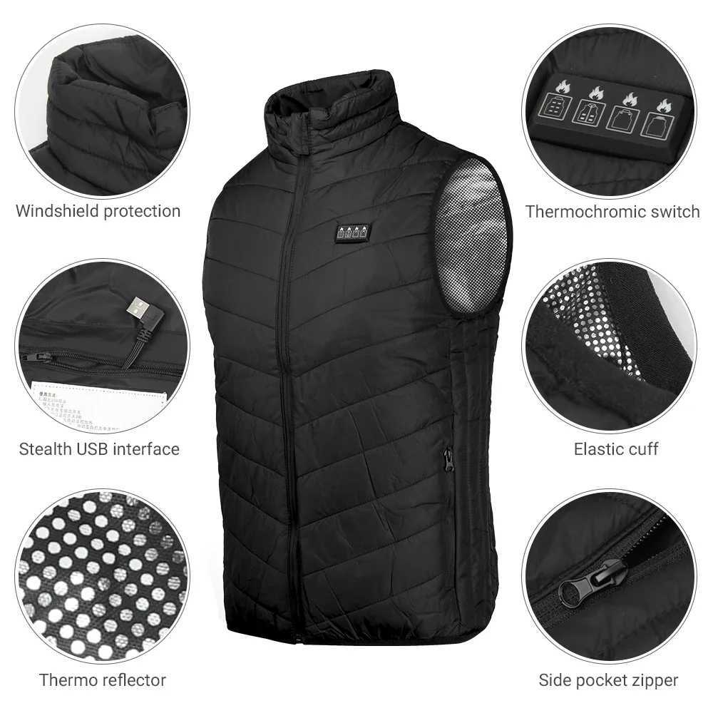 21PCS Heated Jacket Fashion Men Women Coat Intelligent USB Electric Heating Thermal Warm Clothes Winter Heated Vest Plus Size H251017