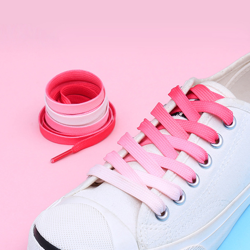 Fashionable and high quality Flat Colorful Fashion Sneakers Shoelaces Rainbow Shoe Laces