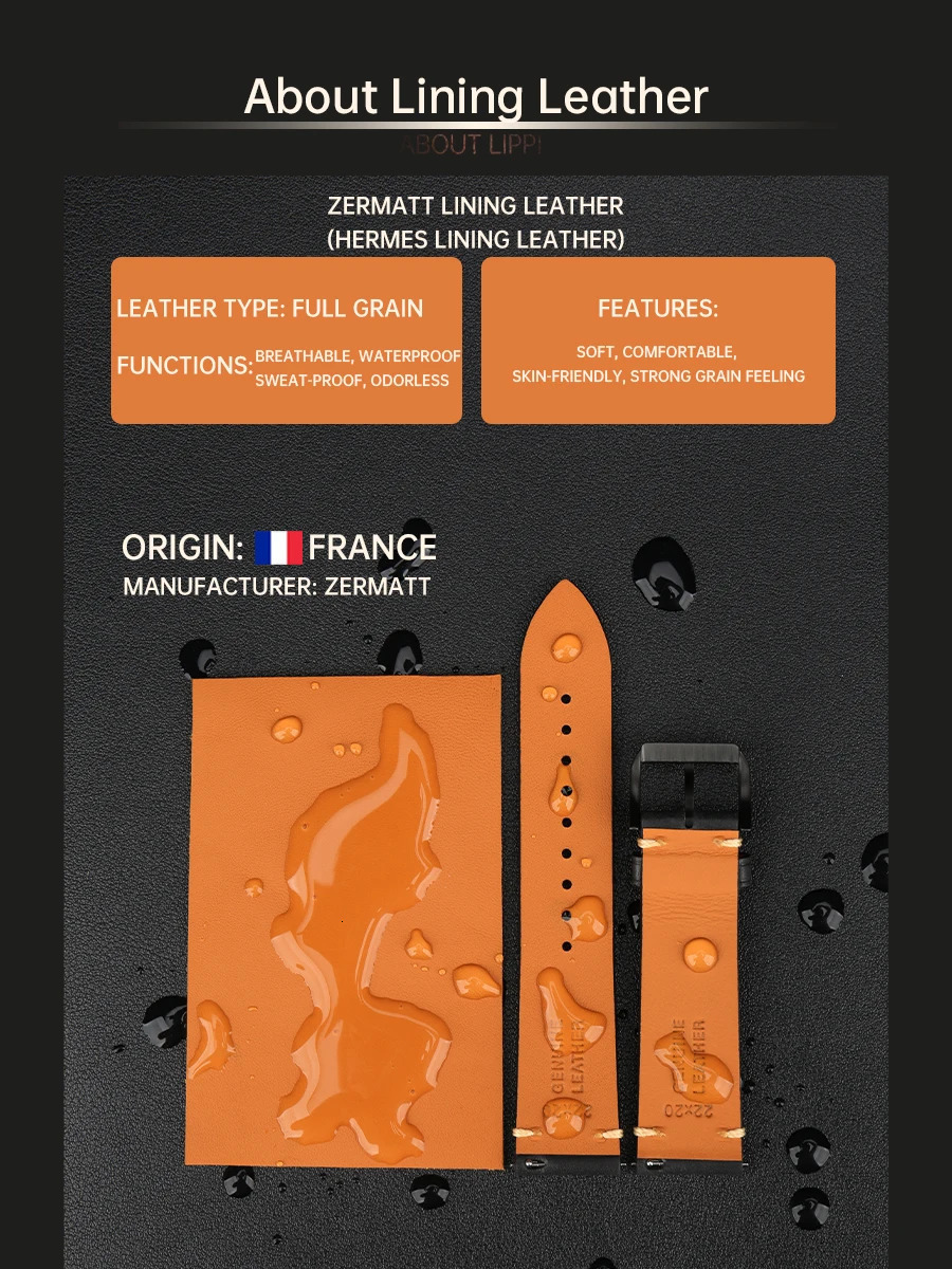 MAIKES Handmade Watchband Butterfly Buckle Vegetable Tanned Cow Leather Made In Italy Quick Release Bracelet Band Watch Strap 251016