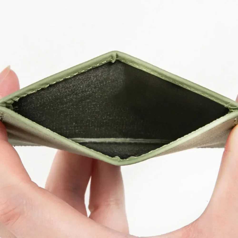 Mini Ultrathin Leather Wallet 4 Slots Cardholder Slim Bank Credit Card Holder Mens Business Small ID Case for Women PurseW251017