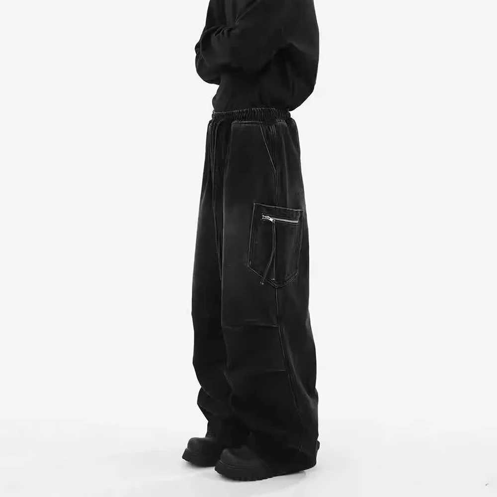 Mens Jeans Cargo Big Pocket Washed Casual Pants Summer Street Wear Fashion 1 Daily Wide Leg Pants MenS Clothing 2025 New1 Y251105