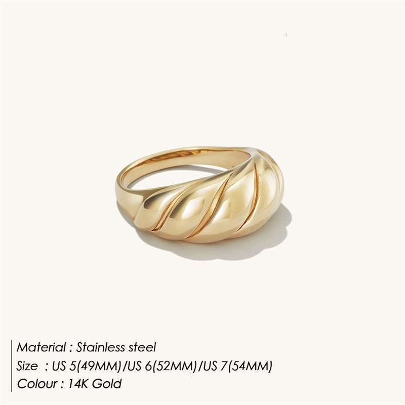 Stainless Steel High-End Gold-Plated Couple Index Finger Niche Style Ring Jewelry