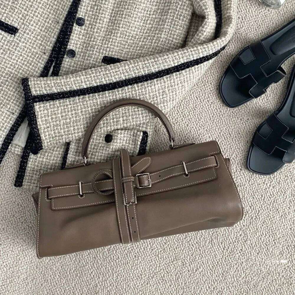 Light High Quality First-layer Swift Cowhide Leather Women Folding Clutch Fashionable Shoulder Bag Commuting