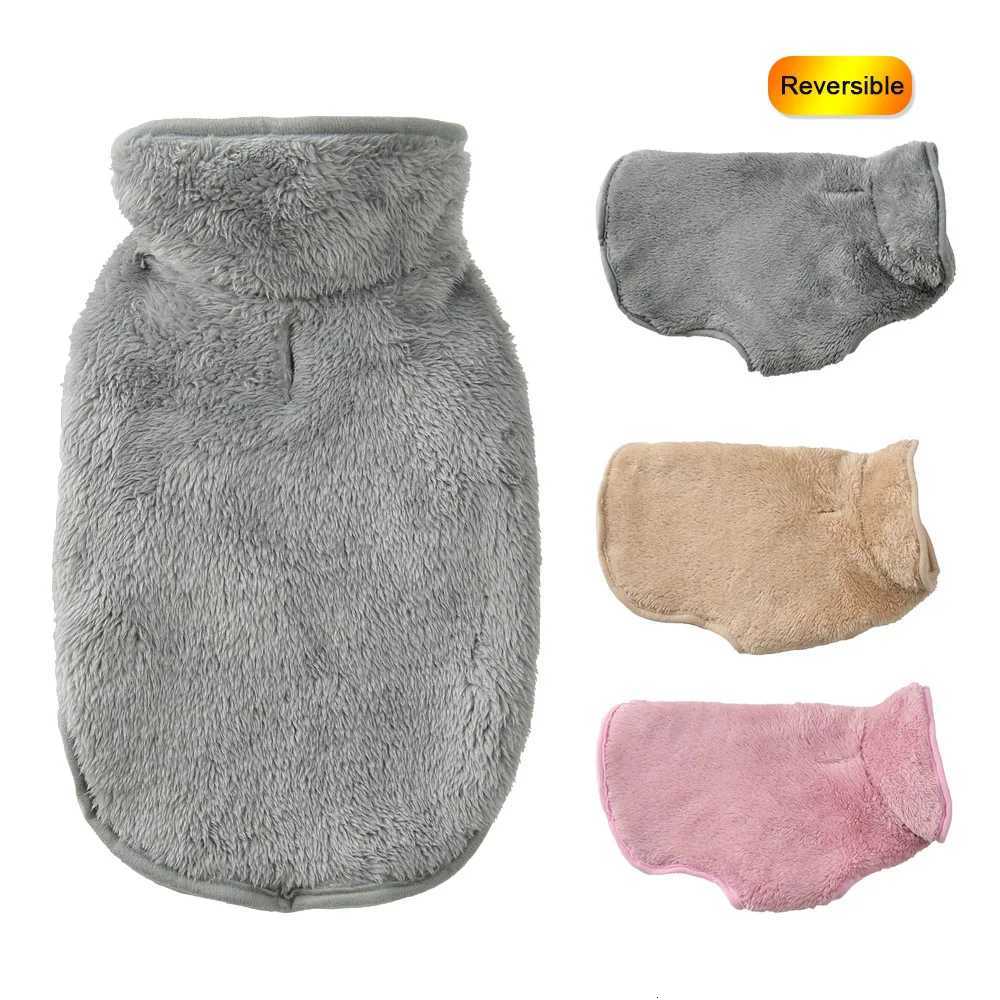 Reversible Pet Coat Winter Warm Big Dog Clothes For Small Medium Dogs Cats Soft Fleece Puppy Sweater Jacket Yorkie Pug CostumeW251017