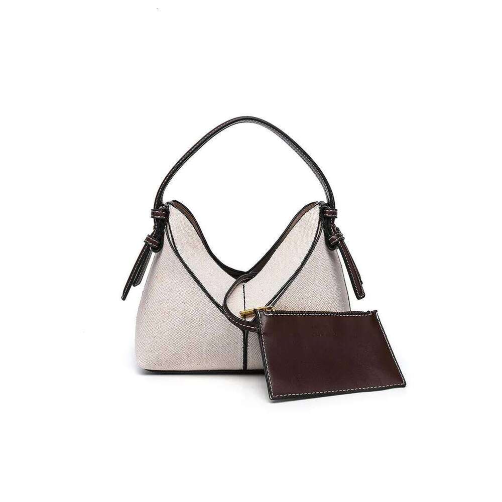 Fashion Versatile PU Canvas Bucket Shoulder And Crossbody Bags Simple Casual Sense Of Retro Handbags For Women