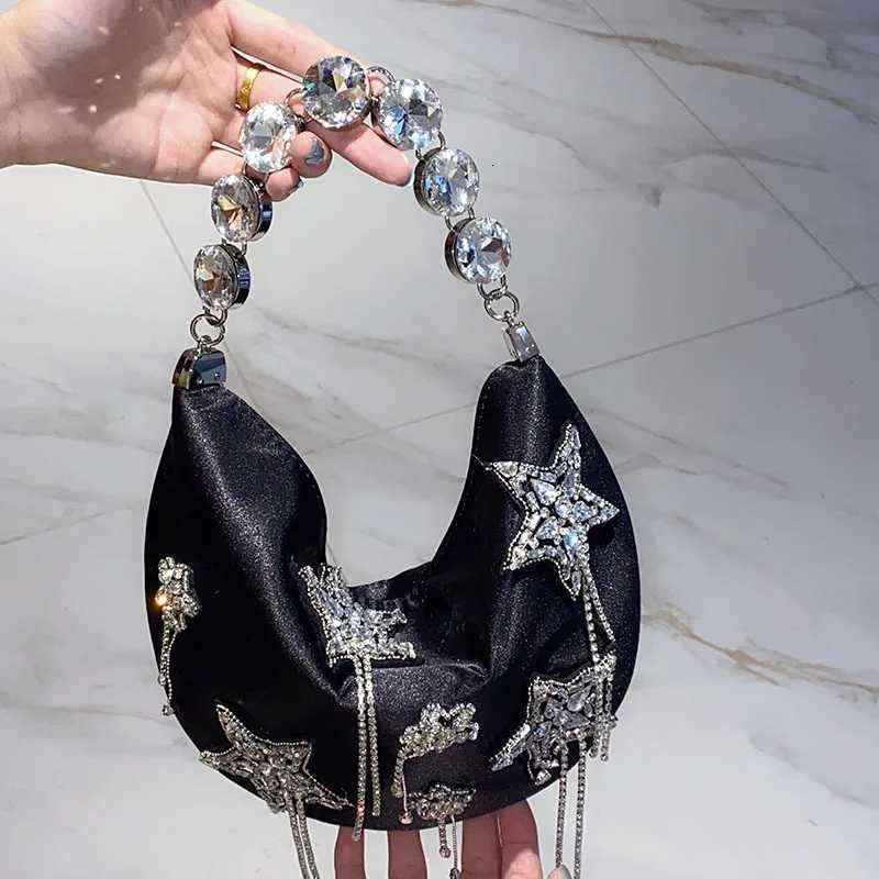 Women Silk Handbag Diamond Bucket Bag StarTassel Evening Bag Shoulder Bag Hobo Bag Party Purse Female Clutches Bolsos Z251017