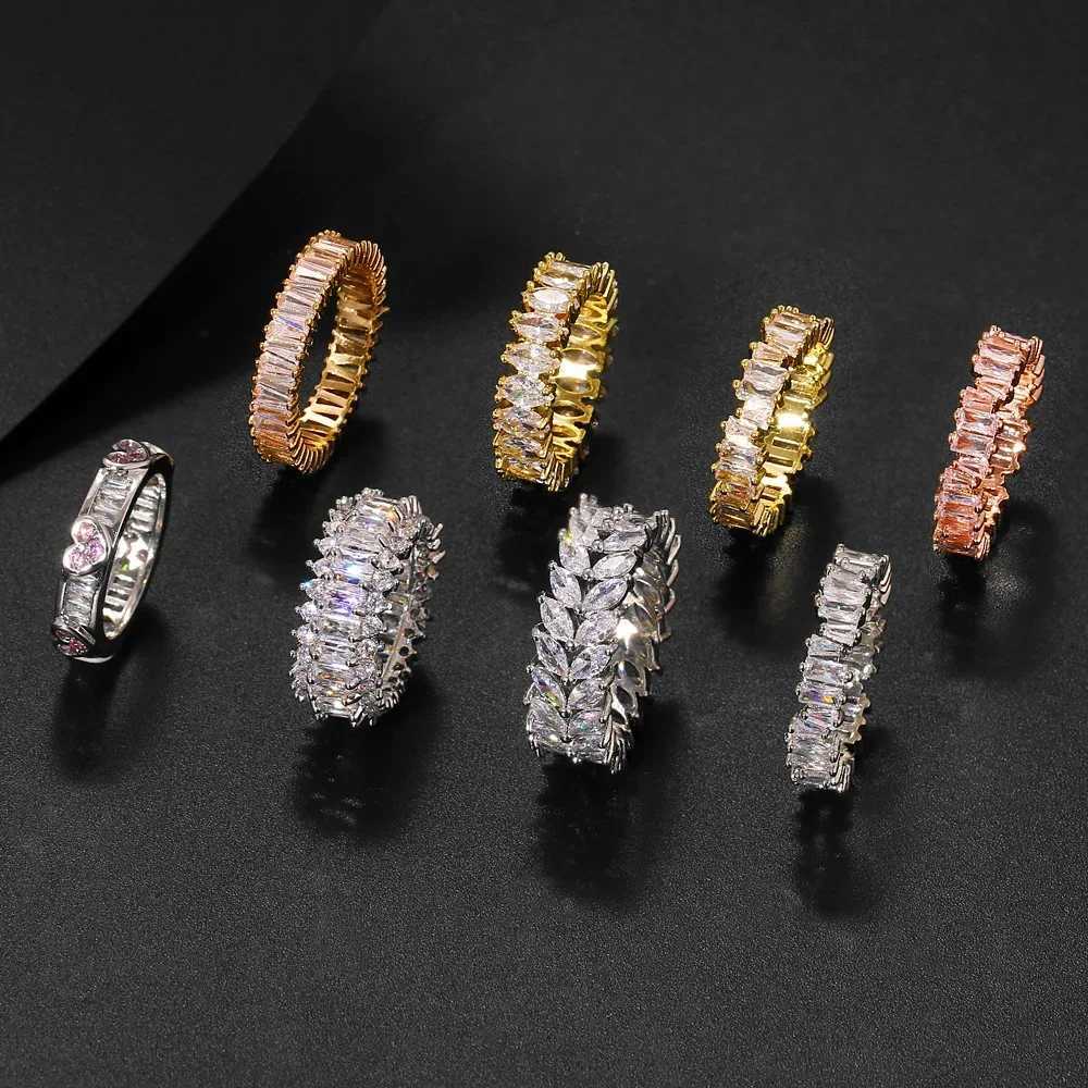 Fashion Luxury Multicolor Charm Zircon Wedding Rings for Women Round Square Stone Party Ring Jewelry Bague FemmeW251017